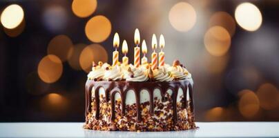 Happy Birthday Background With Cake Photo